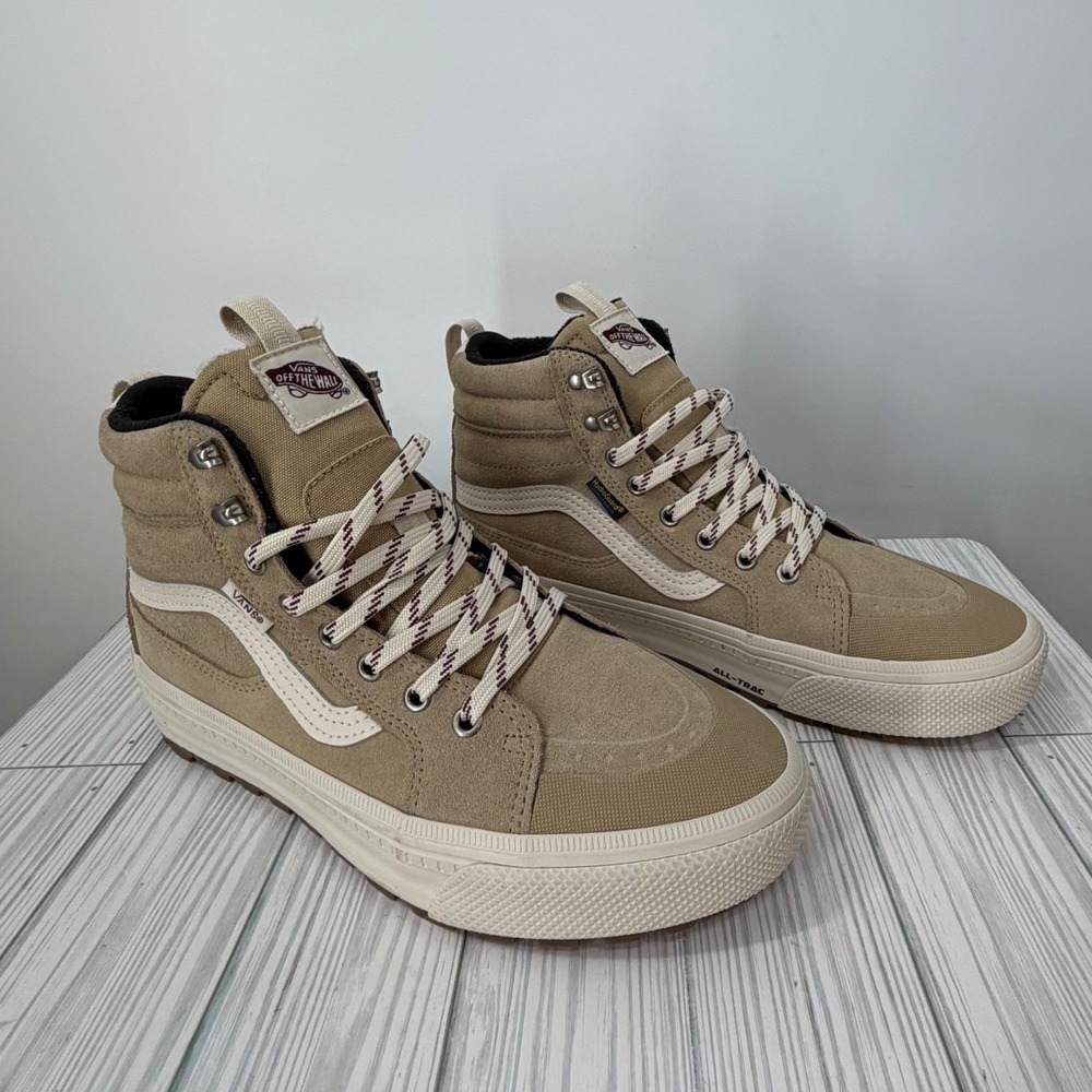 Vans Sk8-Hi MTE-1 Tan White Waterproof Insulated Sneakers Women 10 Men 8.5 NEW